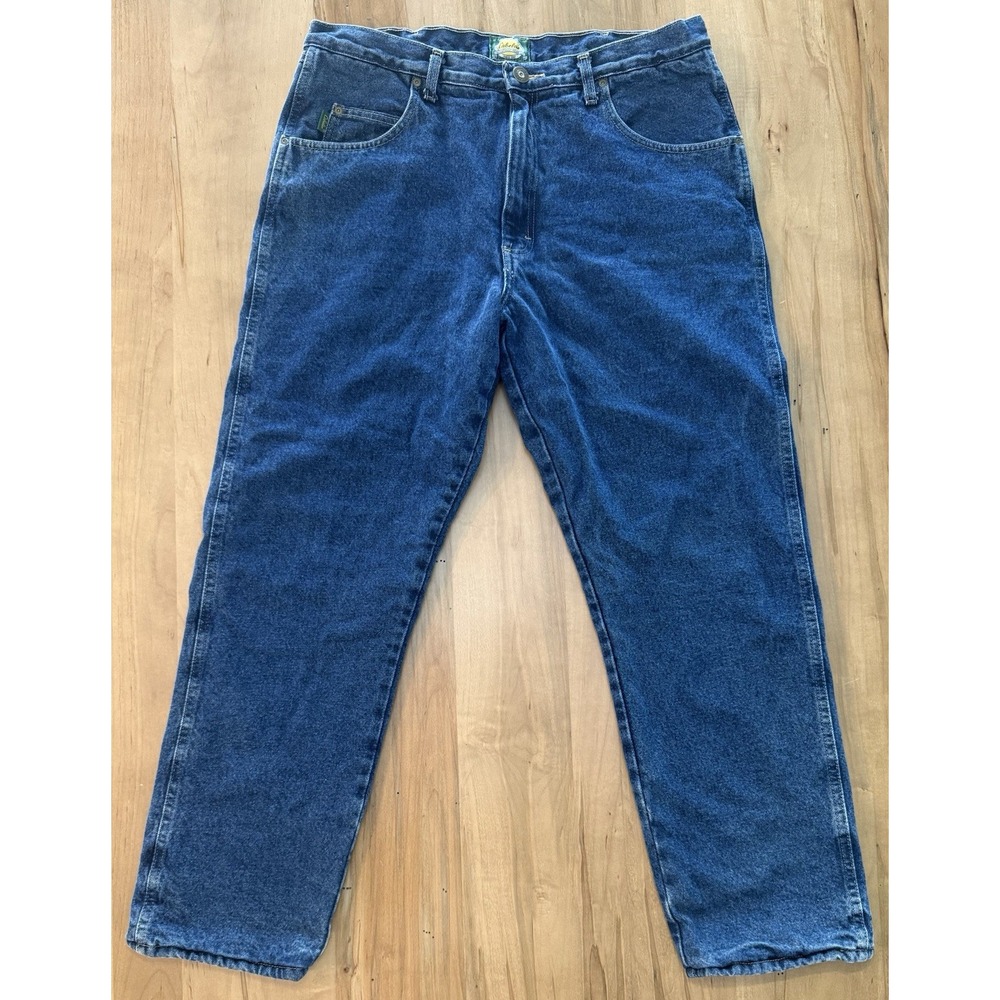 Vintage Cabela's Men's Fleece Lined Rugged‎ Denim Jeans 38X32 Dark Wash